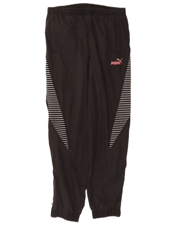 Puma Mens Tracksuit Trousers Joggers Medium  Black Striped Polyester