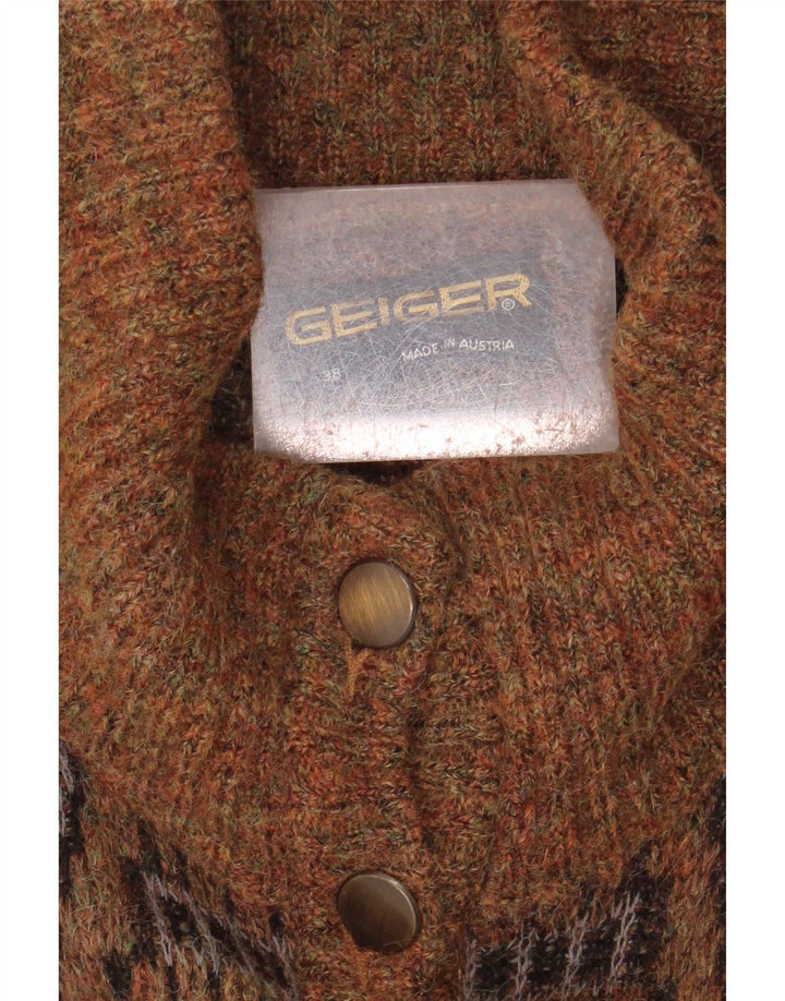 Maglione cardigan da donna GEIGER EU 38 Marrone medio geometrico