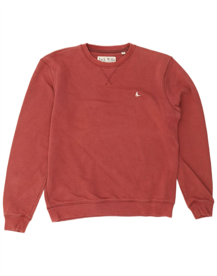 Felpa da uomo Jack Wills Maglione in cotone bordeaux medio