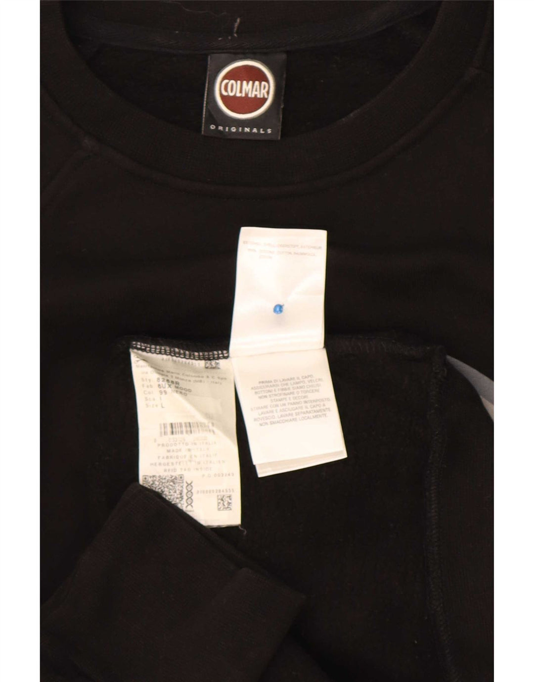 Felpa grafica da uomo Colmar maglione grande cotone nero