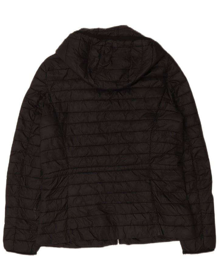 Giacca imbottita con cappuccio da donna Massimo Dutti UK 14 media nera