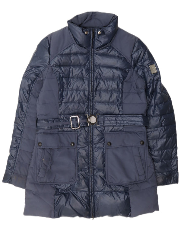 Cappotto imbottito da donna Refrigue UK 14 grande poliestere blu navy