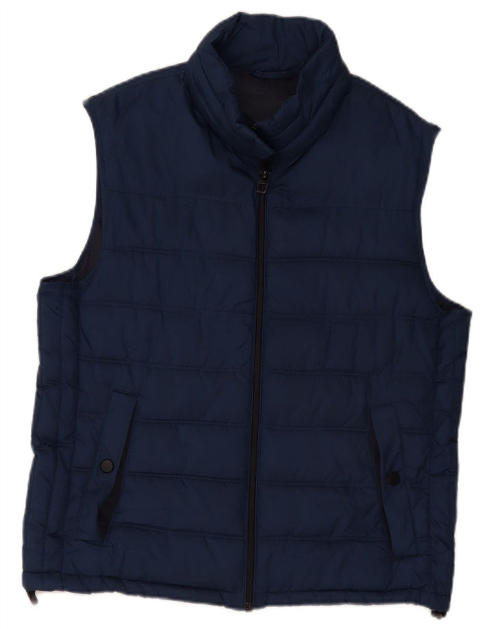 Gilet imbottito da uomo Zara UK 42 grande poliestere blu