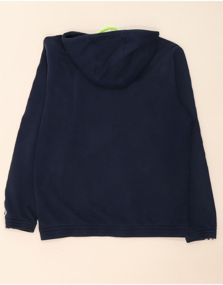 Maglione con cappuccio e zip da uomo Adidas in cotone blu navy medio