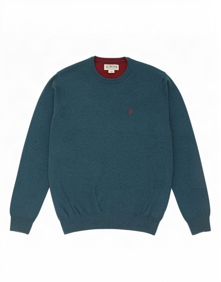 Marlboro Classics Maglione girocollo da uomo in lana blu grande