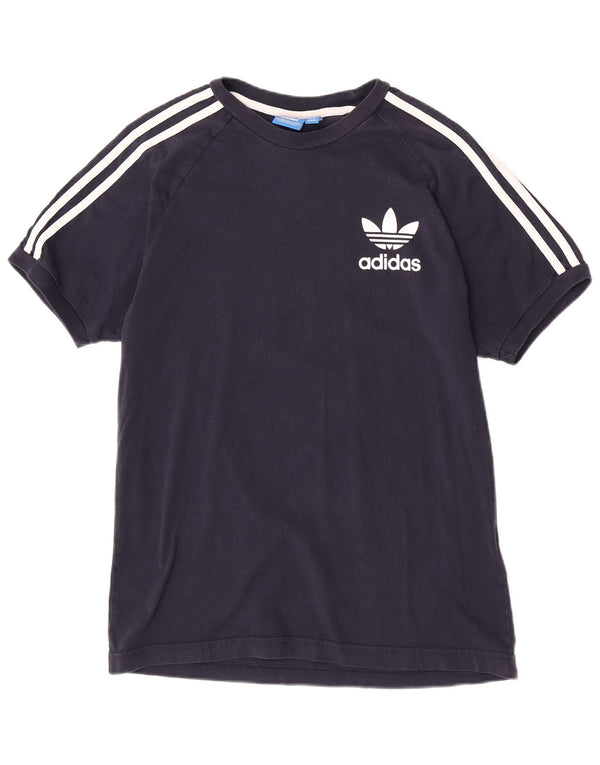 T-shirt da uomo Adidas Top media in cotone blu navy
