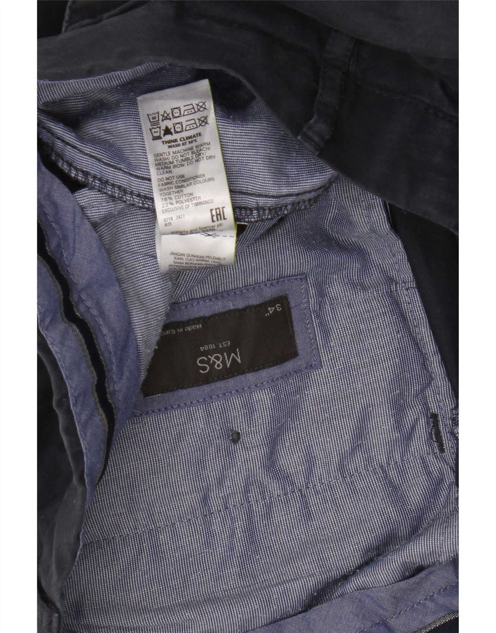 Pantaloncini chino da uomo Marks & Spencer W34 grandi in cotone blu navy