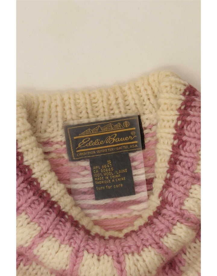 Eddie Bauer maglione da donna con collo dolcevita UK 10 piccolo bianco sporco