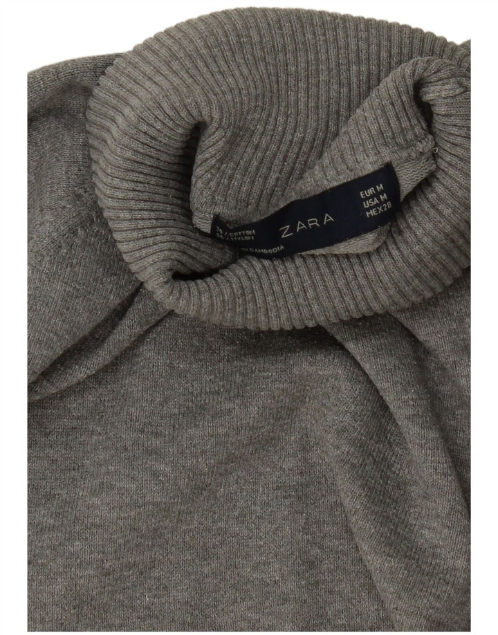 Maglione corto con collo alto da donna Zara UK 12 Grigio medio