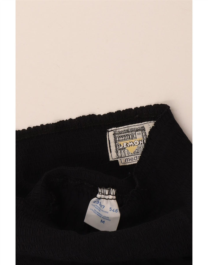 LEMON Gonna a trapezio da donna a vita alta media W28 blu navy in viscosa