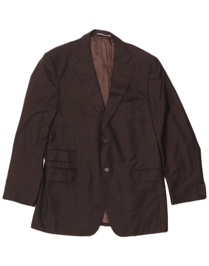 MASSIMO DUTTI Giacca blazer da uomo a 2 bottoni EU 54 XL Lana gessata marrone