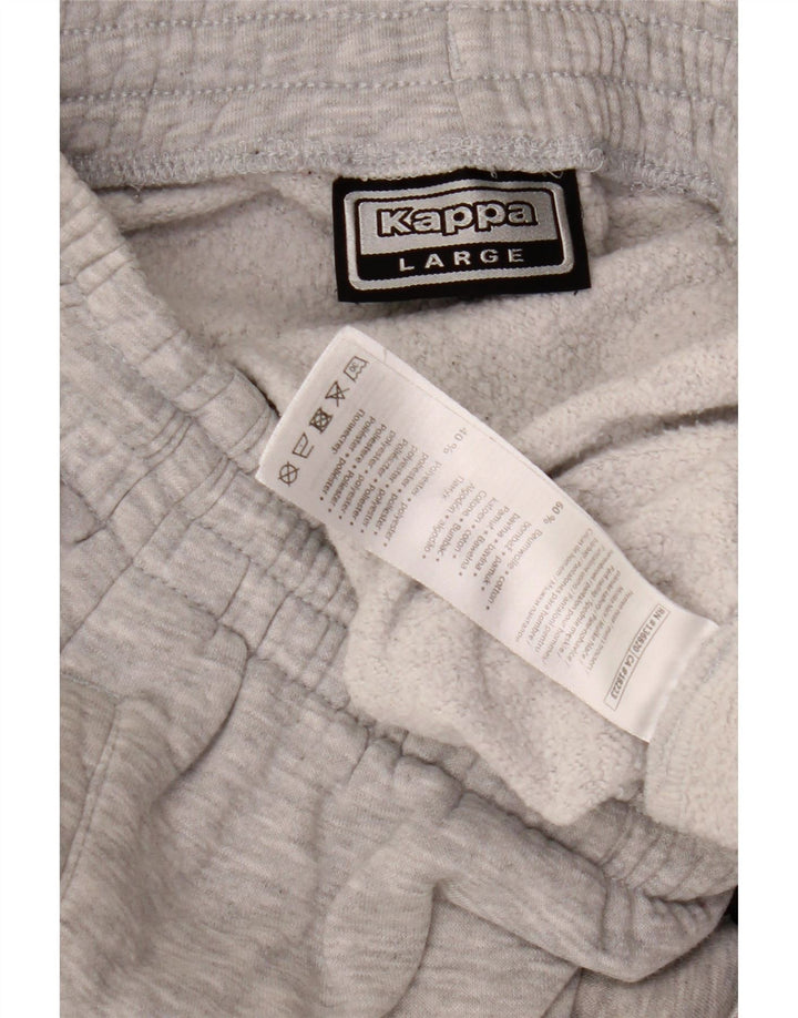 Pantaloni da tuta con grafica Kappa da uomo Joggers grandi in cotone grigio