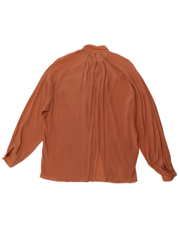 Camicetta da donna a maniche lunghe vestibilità ampia VINTAGE IT 46 Large Marrone
