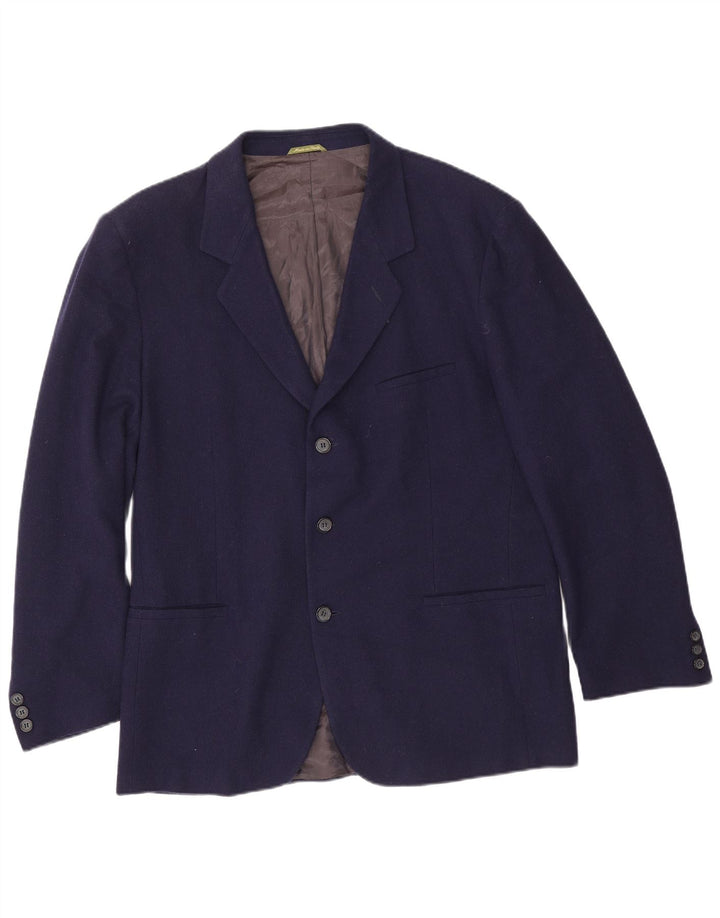 Giacca blazer da uomo a 3 bottoni Roccobarocco UK 40 Large Blu Navy