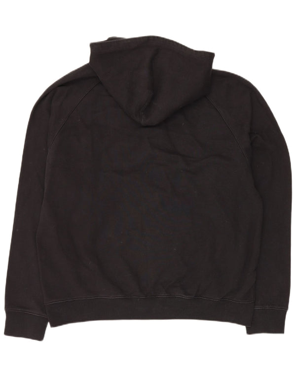 Felpa con cappuccio e collo con zip grafica Nike da uomo, grande, color block nero