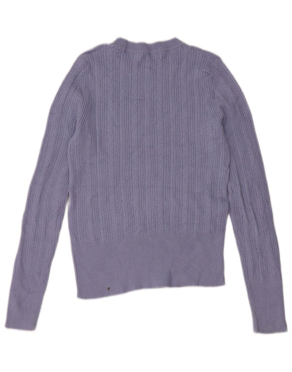 Maglione maglione girocollo da donna Marks & Spencer UK 8 piccolo viscosa blu