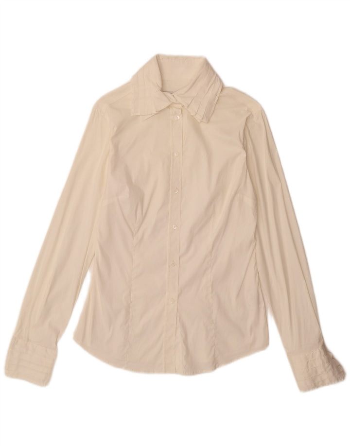 Camicia da donna Gant UK 12 cotone bianco sporco medio