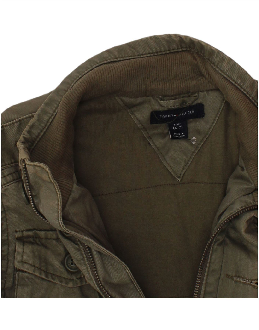 Giacca militare da bambino Tommy Hilfiger 6-7 anni piccola in cotone kaki