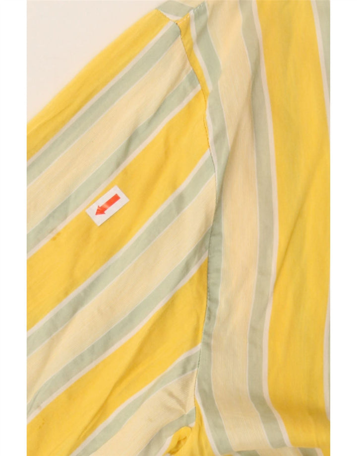 ENARA CAMICE Womens Blouse Top UK 14 Large Yellow Striped Vintage Enara Camice and Second-Hand Enara Camice from Messina Hembry 