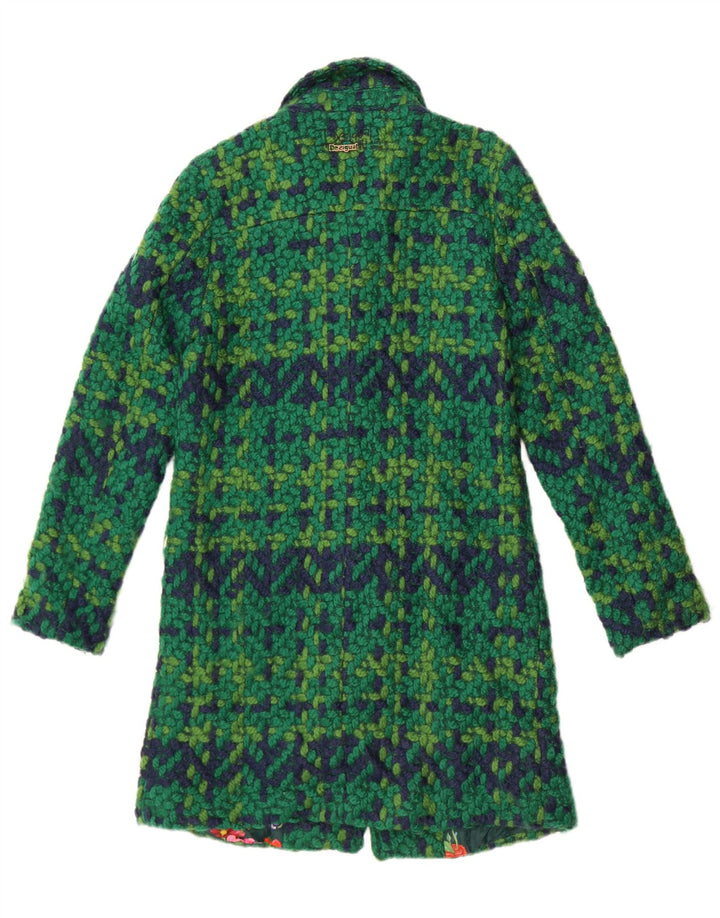 Desigual Cappotto in maglia da donna EU 36 Piccolo verde geometrico