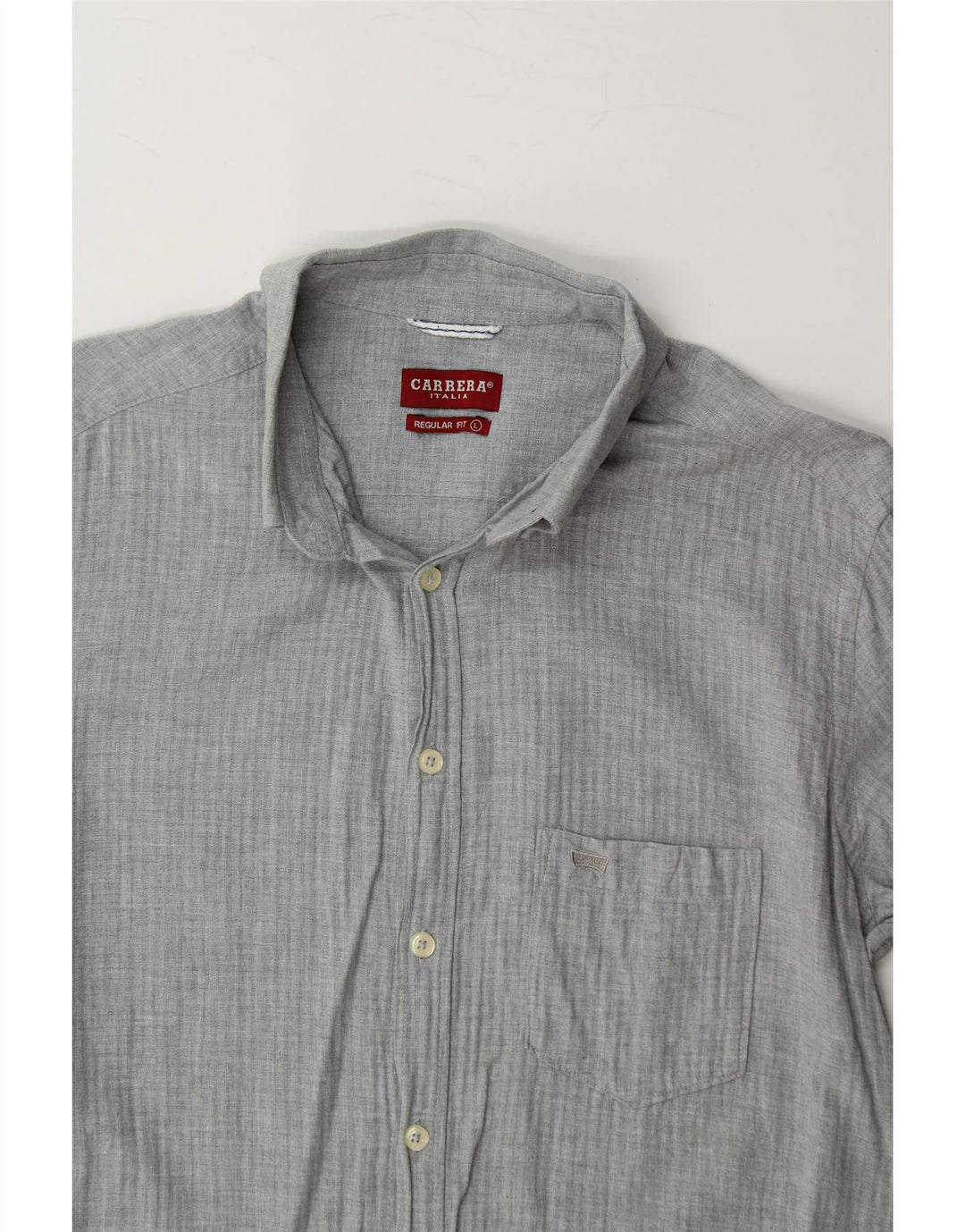 CARRERA Mens Regular Fit Shirt Large Grey Cotton Vintage Carrera and Second-Hand Carrera from Messina Hembry 
