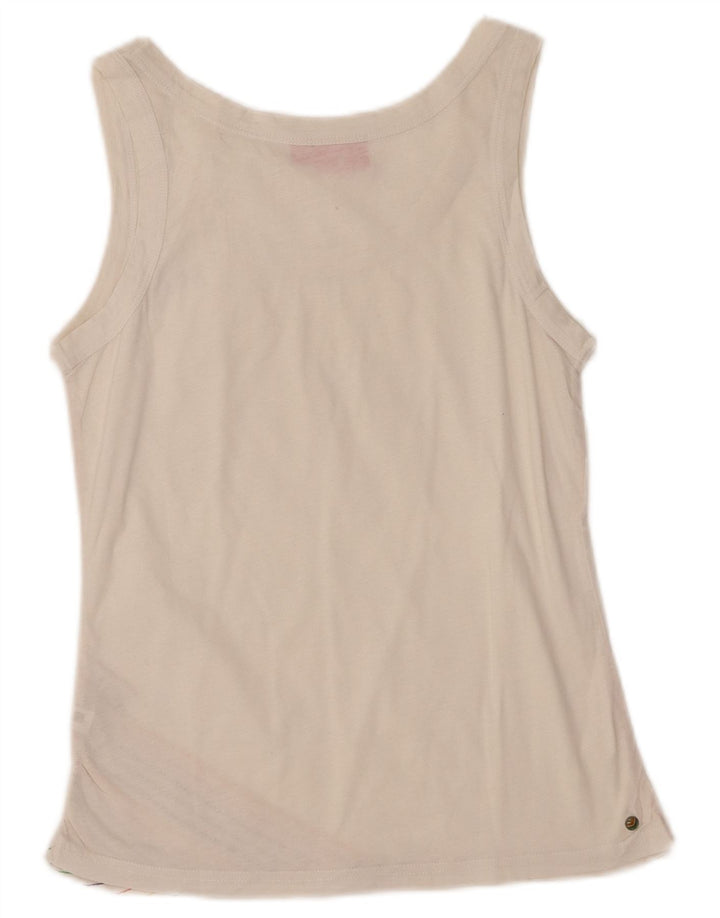 Canotta da donna PUMA UK 10 piccola in cotone a righe bianche