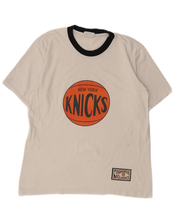 T-shirt grafica da uomo Champion New York Knicks, piccola, in cotone bianco