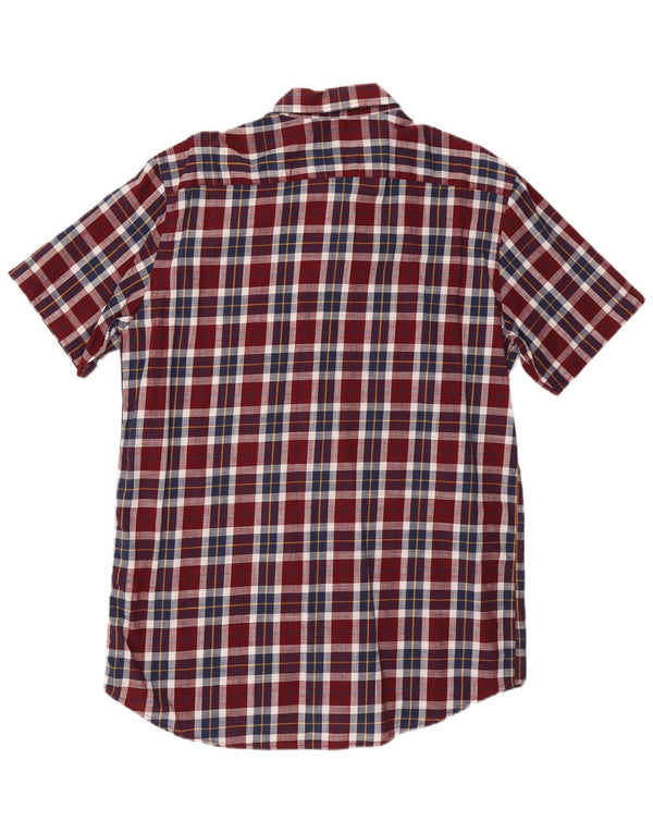 Camicia Carrera da uomo a maniche corte vestibilità regolare XL in cotone a quadri bordeaux