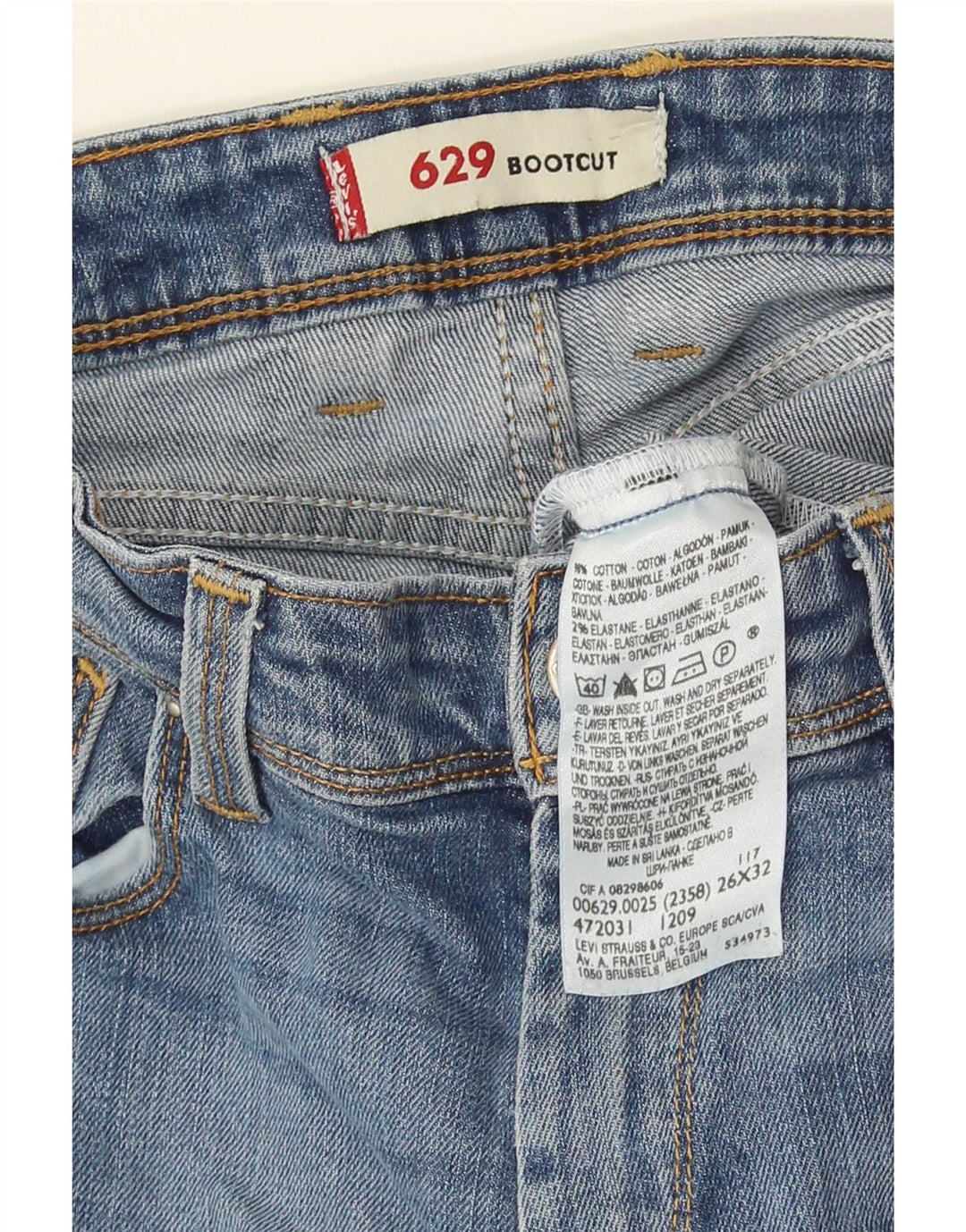 Jeans Levi's 629 Bootcut da donna W26 L32 in cotone blu
