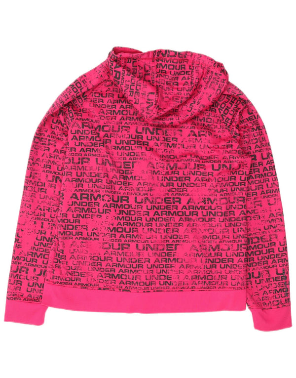 Felpa con cappuccio e zip grafica da donna UNDER ARMOUR UK 16 Large Pink Poliestere