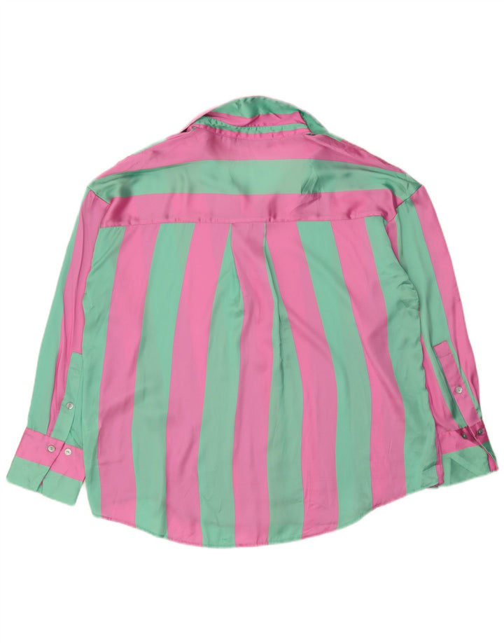 ZARA Womens Oversized Shirt Blouse UK 16 Large Multicoloured Striped