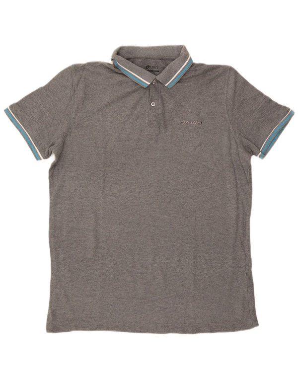 Polo da uomo Lotto XL in cotone grigio