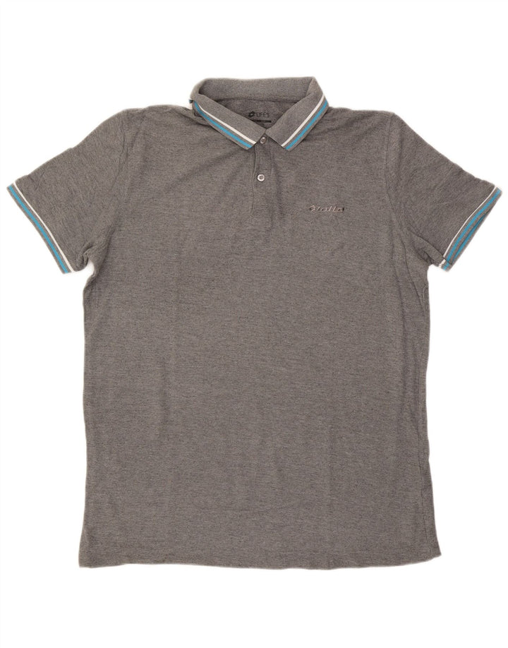 Polo da uomo Lotto XL in cotone grigio