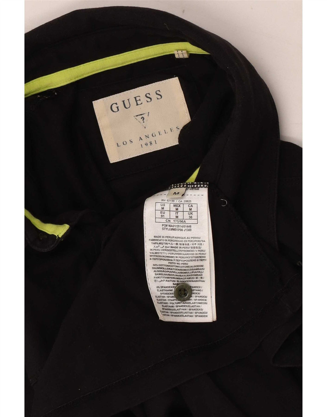 Polo grafica da uomo Guess in cotone nero medio