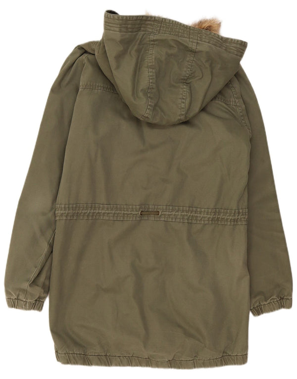 Giacca parka con cappuccio da donna Animal UK 14 grande cotone kaki
