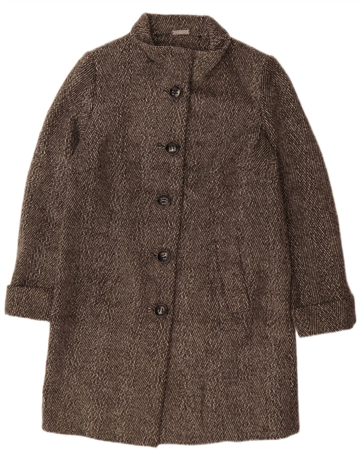 Cappotto autografo da donna Marks & Spencer UK 12 Grigio medio a spina di pesce
