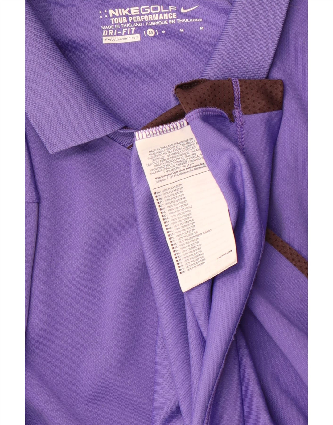 Polo NIKE da uomo Dri Fit in poliestere color block viola medio