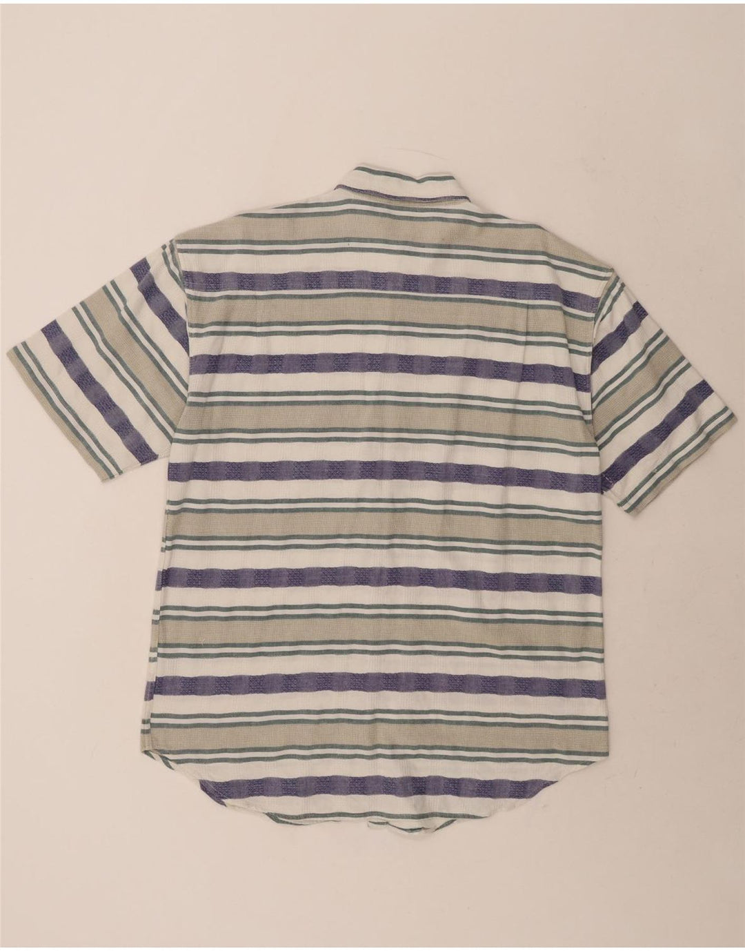 C&A Mens Short Sleeve Shirt Large Multicoloured Striped Cotton Vintage C&A and Second-Hand C&A from Messina Hembry 