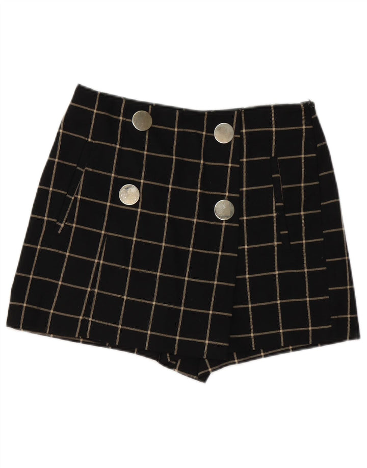 Pantaloncini casual da donna Zara piccoli W26 in poliestere a quadri neri