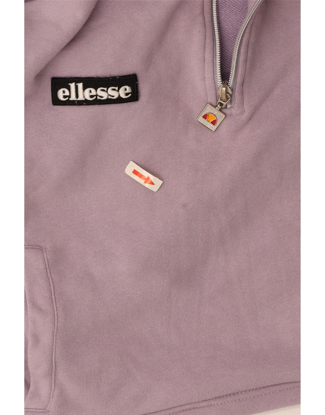 ELLESSE Maglione da donna con cappuccio e collo corto con zip UK 8 Small Purple Colourblock