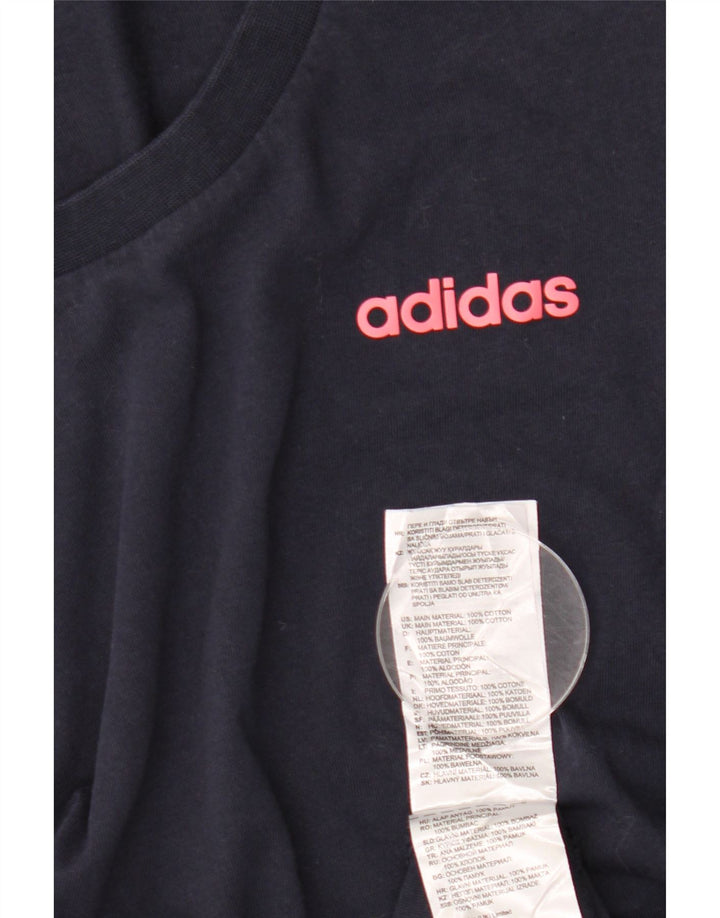 T-shirt da donna ADIDAS Top UK 12 medio blu navy in cotone