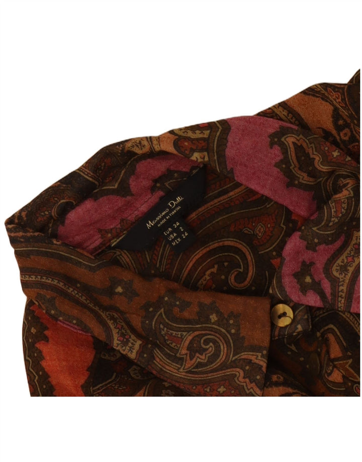 Camicia oversize da donna Massimo Dutti EU 34 2XS Marrone Paisley