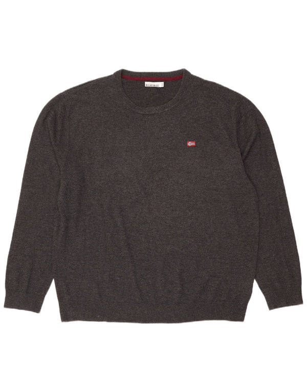 Maglione maglione girocollo da uomo Napapijri 3XL grigio poliammide