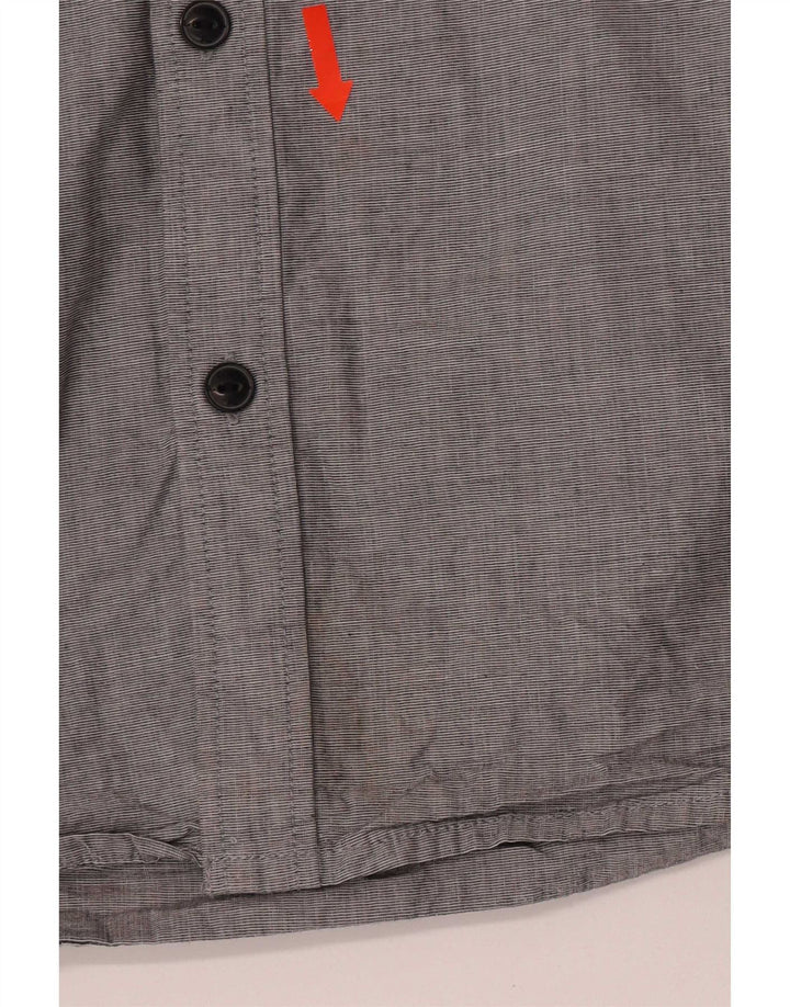 Camicia a collo alto da uomo Jack & Jones piccola in cotone grigio