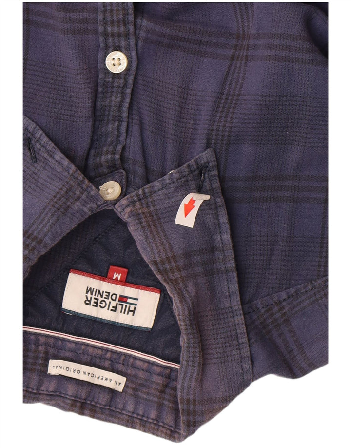 Camicia da uomo Tommy Hilfiger in cotone a quadri blu navy medio