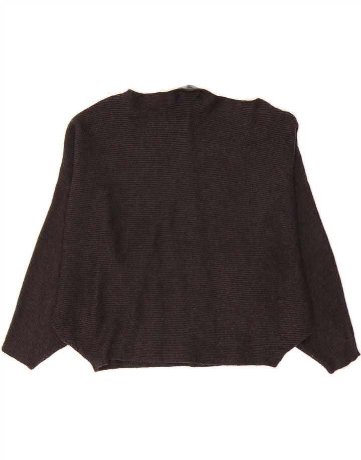 ZARA Womens Crop Batwing Boat Neck Jumper Sweater UK 12 Medium Grey Vintage Zara and Second-Hand Zara from Messina Hembry 