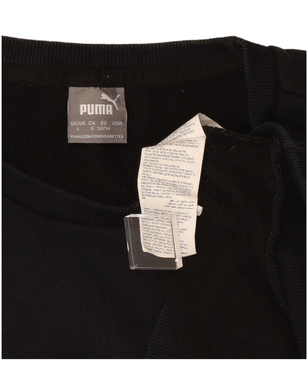 Felpa da uomo Puma Maglione grande in cotone nero