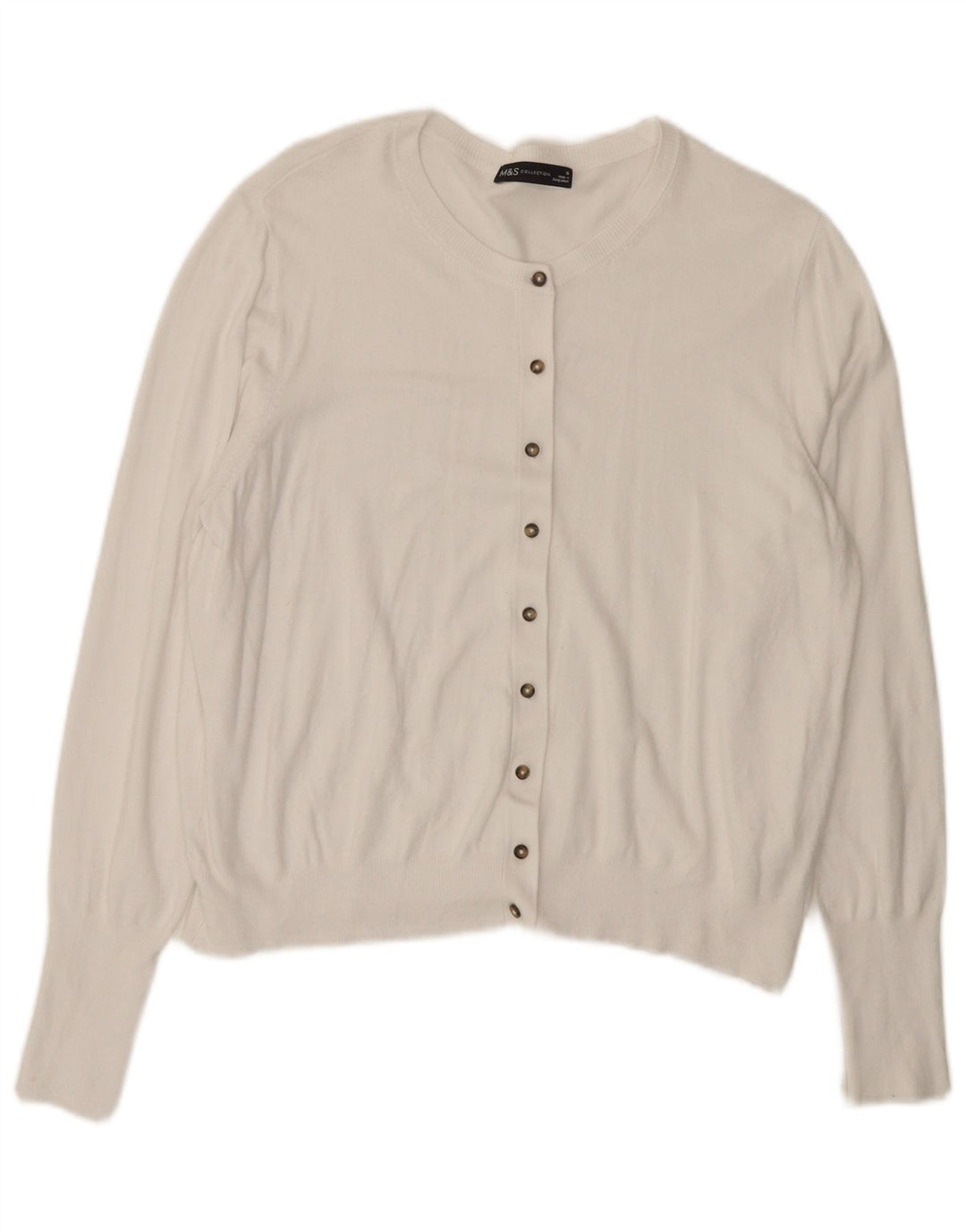 Maglione cardigan da donna Marks & Spencer UK 18 XL viscosa bianca