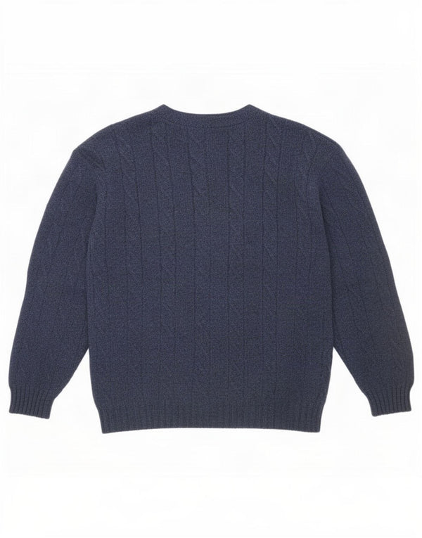 Maglione cardigan da uomo Burlington IT 48 Lana medio blu navy
