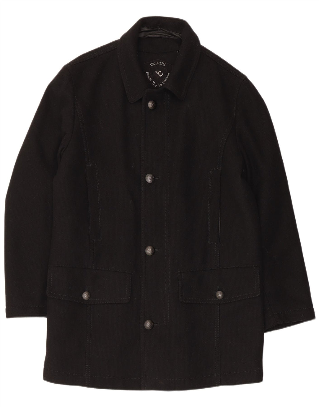 Soprabito Bugatti Uomo IT 48 Medio Lana Nera